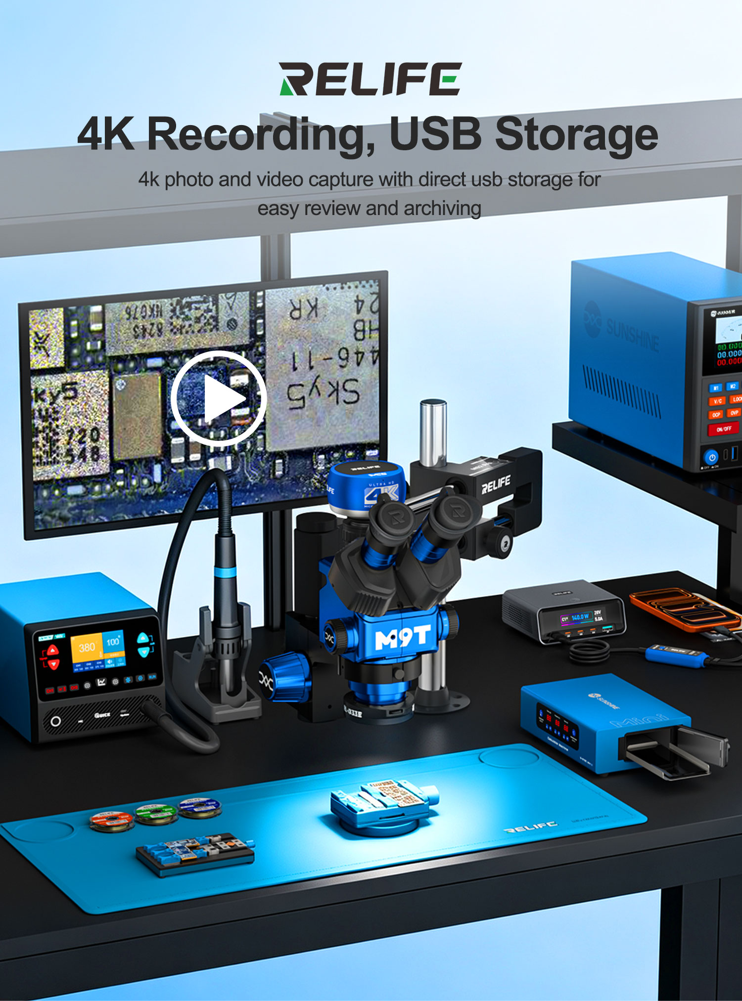 RELIFE MC5 4K 60FPS Microscope - 4K Microscope Camera Sony Sensor 评论和价格