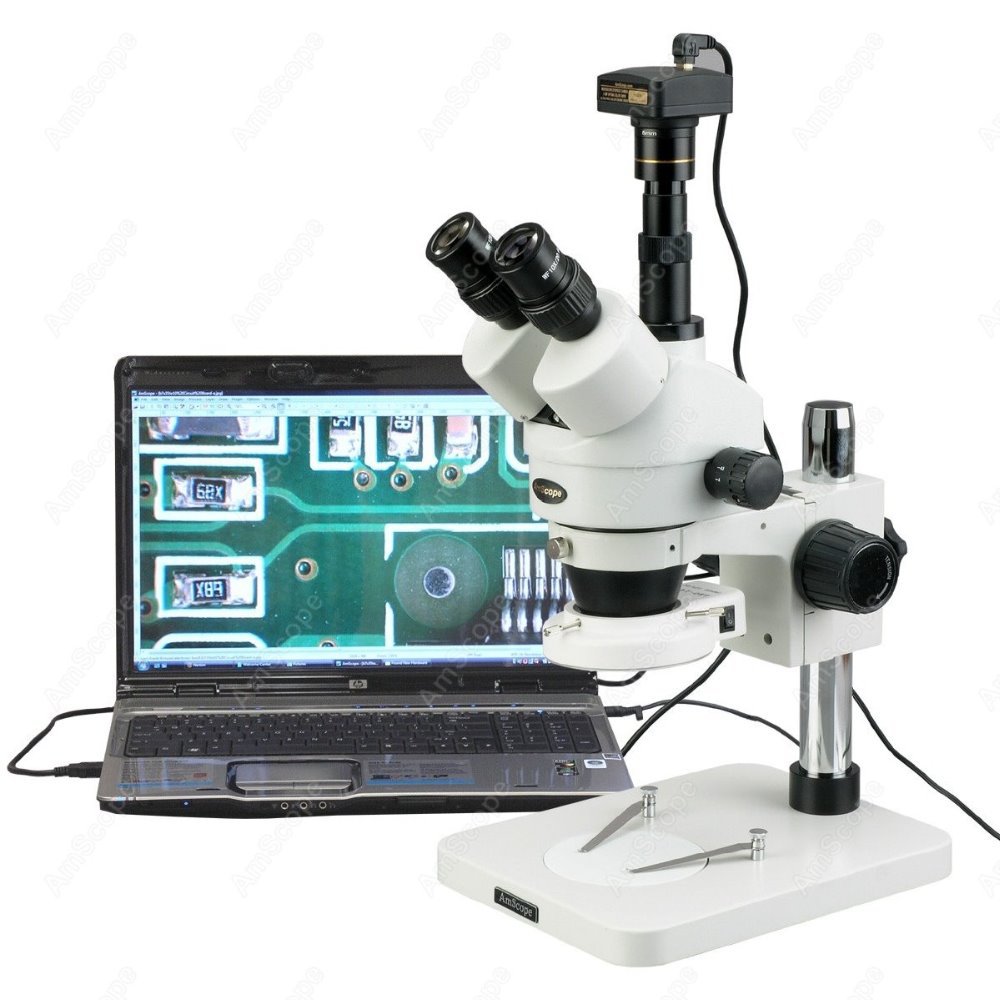 AmScope Trinocular Zoom Stereo - Trinocular Stereo Microscope 7X-45X 评论和价格