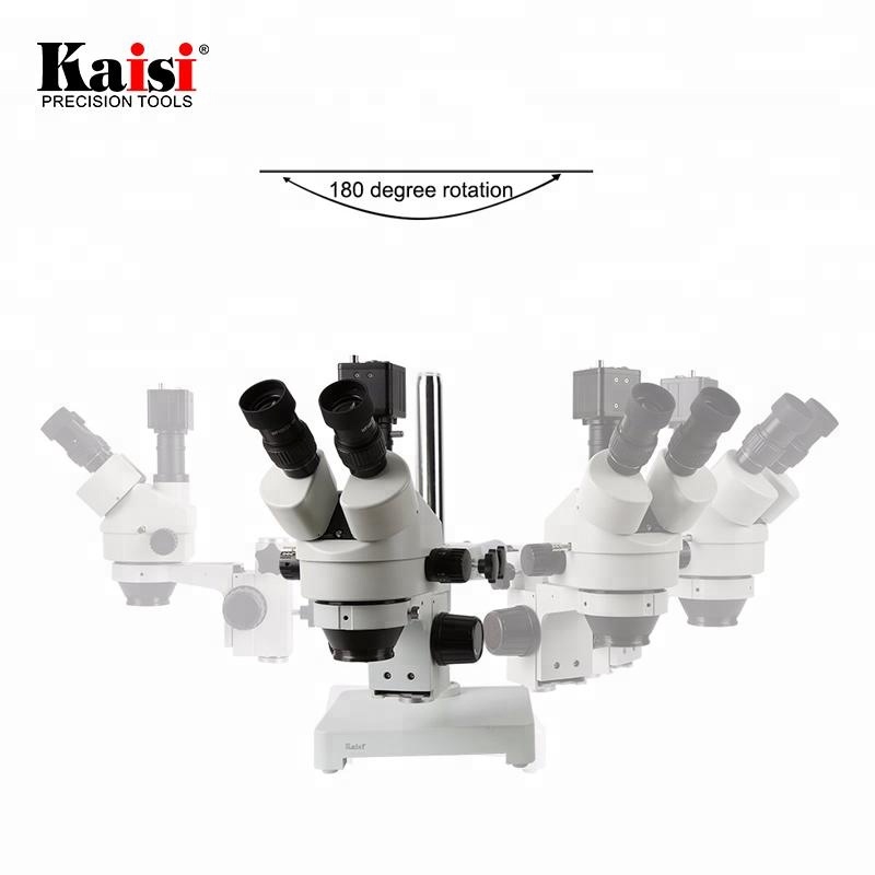 Kaisi 7X-45X Digital Zoom PCB  - Trinocular Stereo Microscope 7X-45X 评论和价格